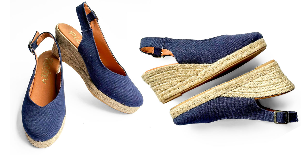 Navy Wedge Espadrilles