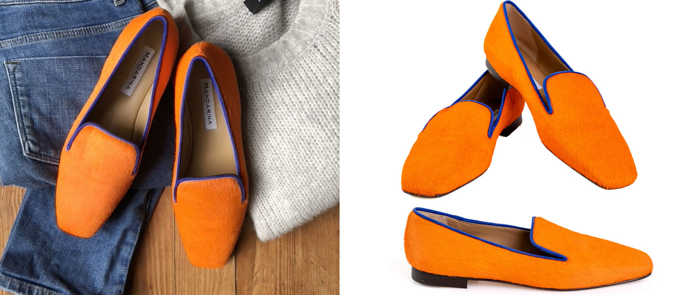 Orange Pony Hair Shoes