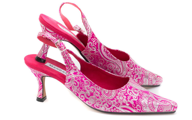 pink silk wedding shoes
