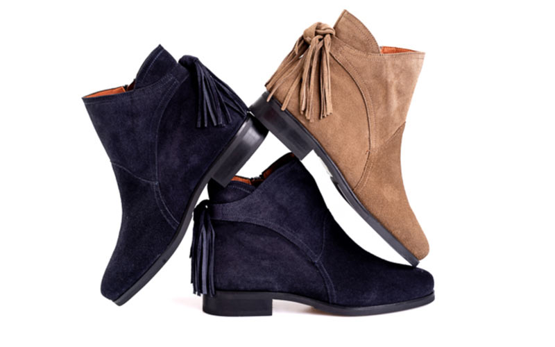 suede ankle boots with tassle