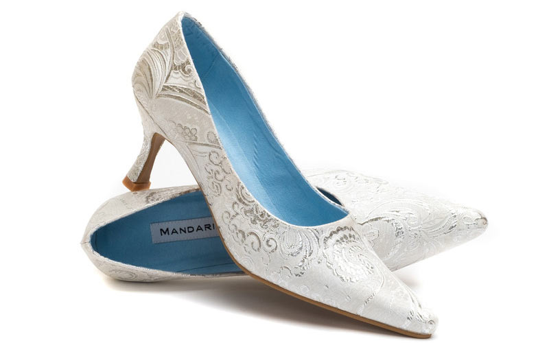 White and Silver Wedding Shoes