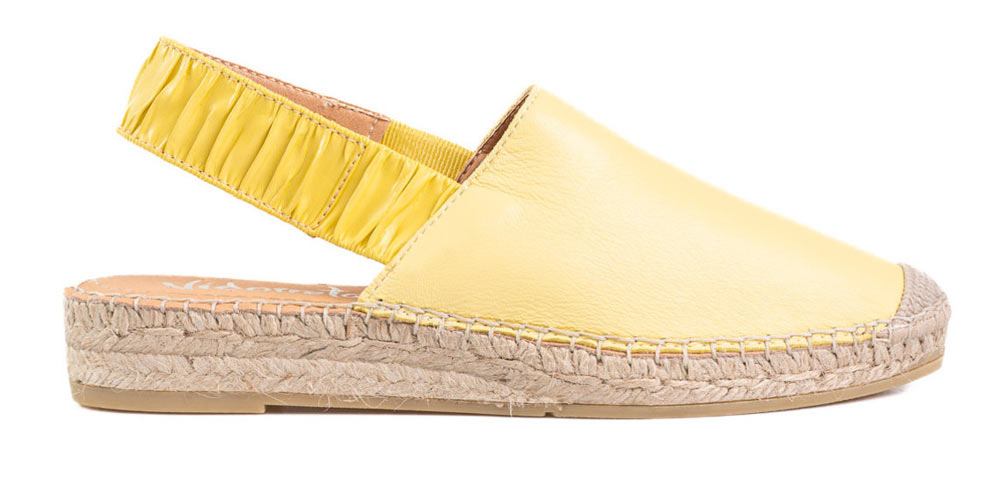 yellow leather espadrilles